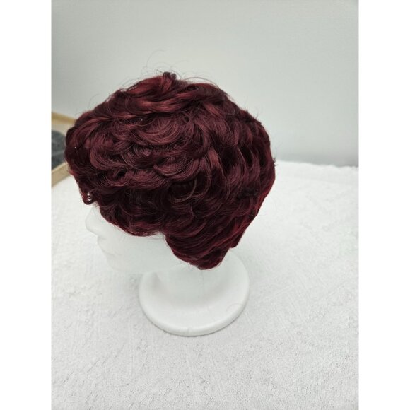 Short Layered Burgundy Wig With Accessories - Picture 2 of 6